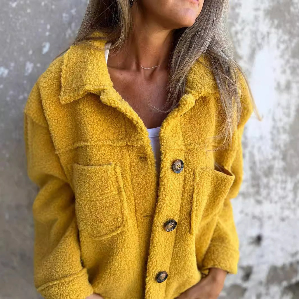 Lapel Wool Blend Jacket