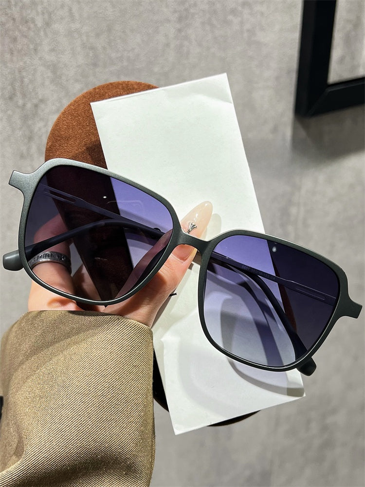 Ultra-light pure titanium plastic steel large-frame sunglasses