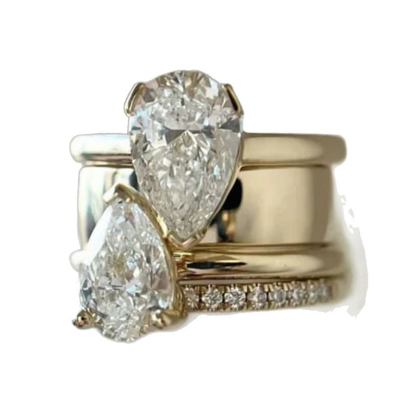 Double Pear Shaped Zircon Ring