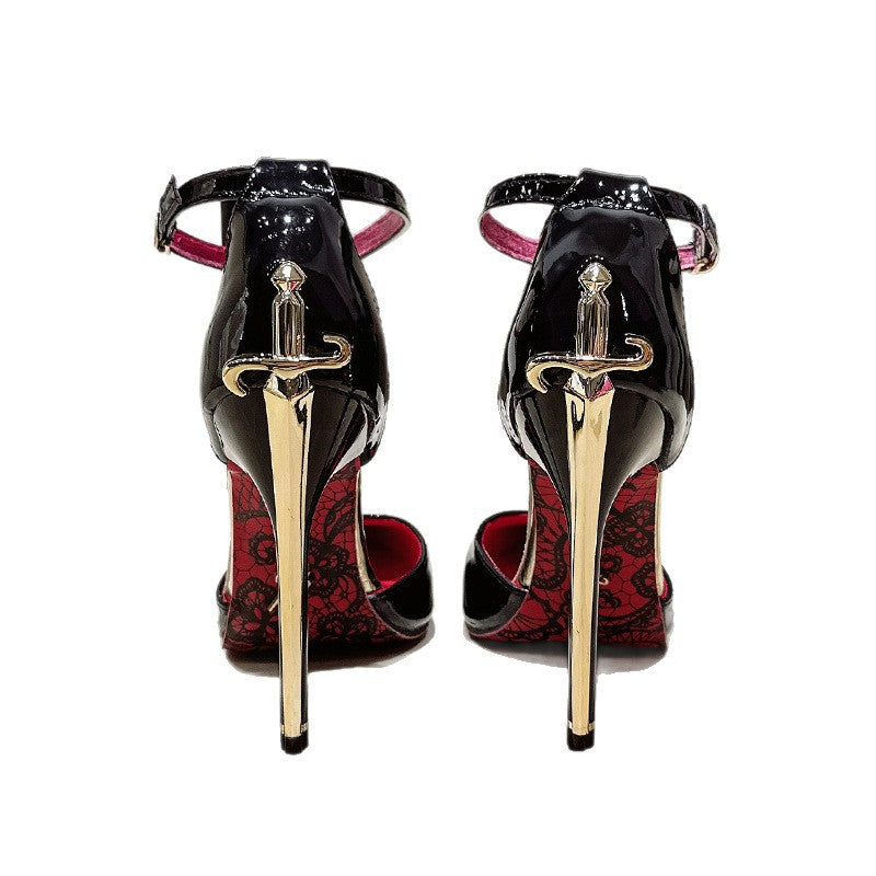 Womens Stiletto High Heels Pointed Toe Red Sole