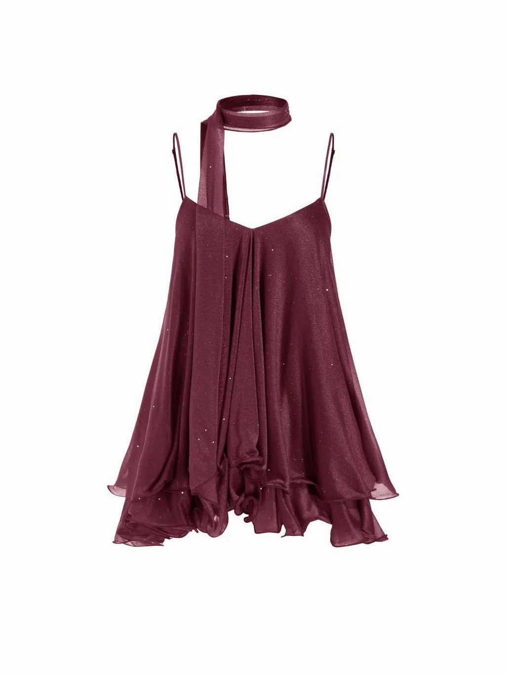chiffon halter-neck dress