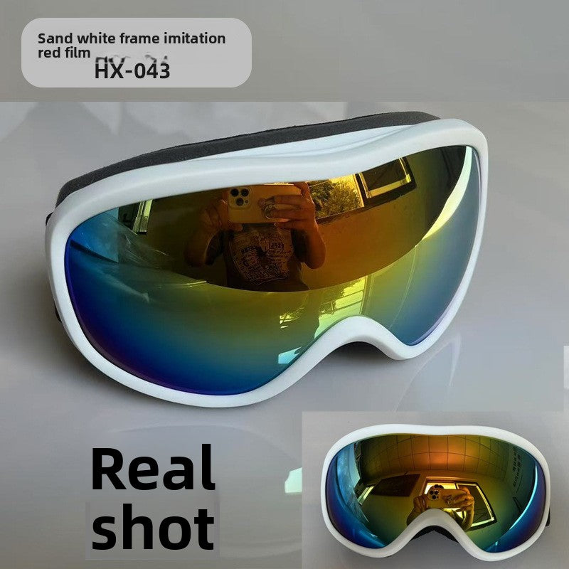 Spherical Ski Goggles with Double-Layer Anti-Fog