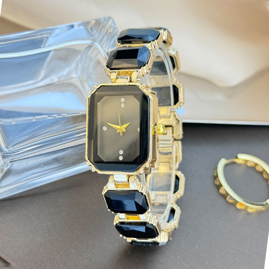 Gemstone Square Ladies Quartz Watch