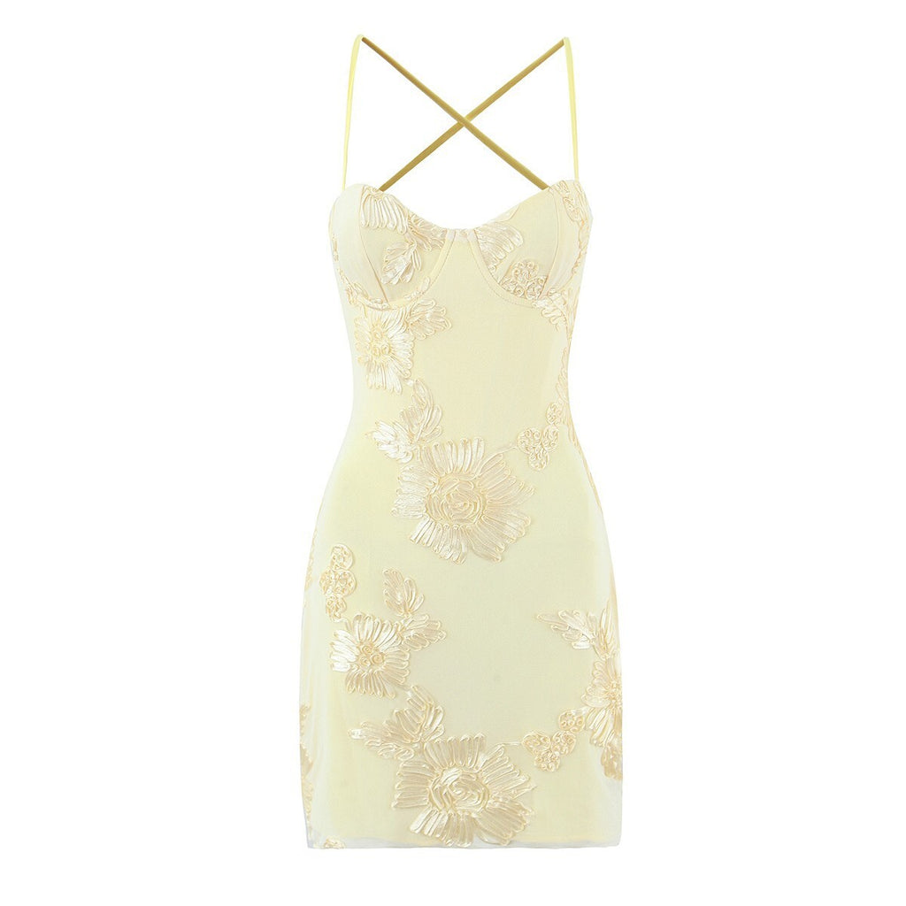 Floral Appliqu� Corset Bustier Dress