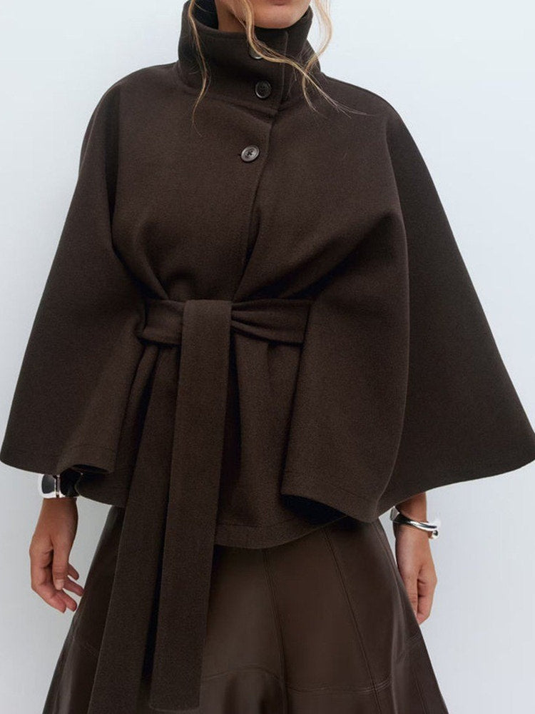 Womens Cape Collar Trench Coat