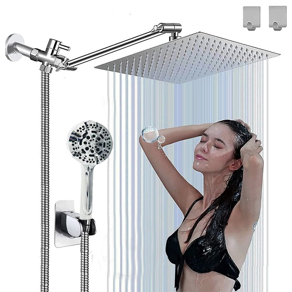 Stainless Steel Shower Set with 8 Functions and Extension Rod