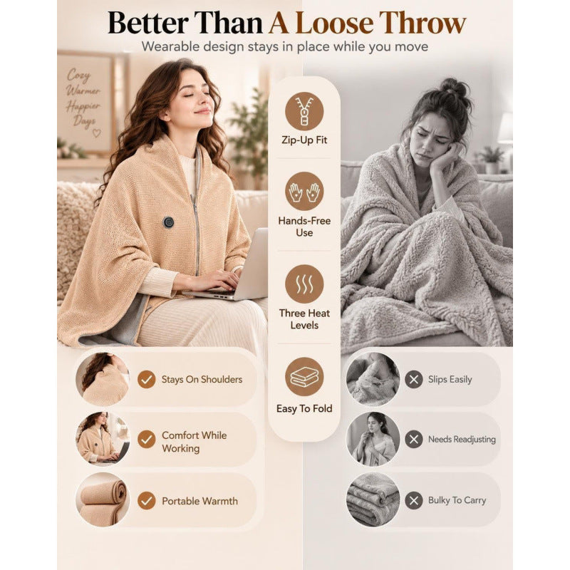 Heated Shawl Wearable Electric Blanket