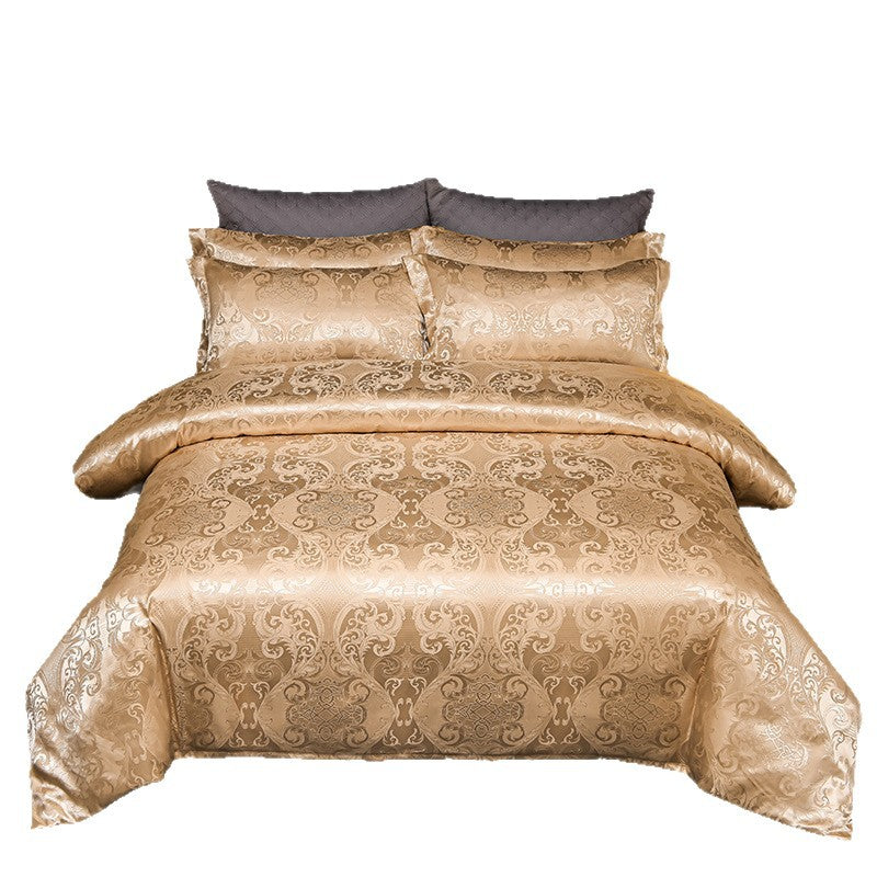 European Style Satin Silk Jacquard Bedding Set