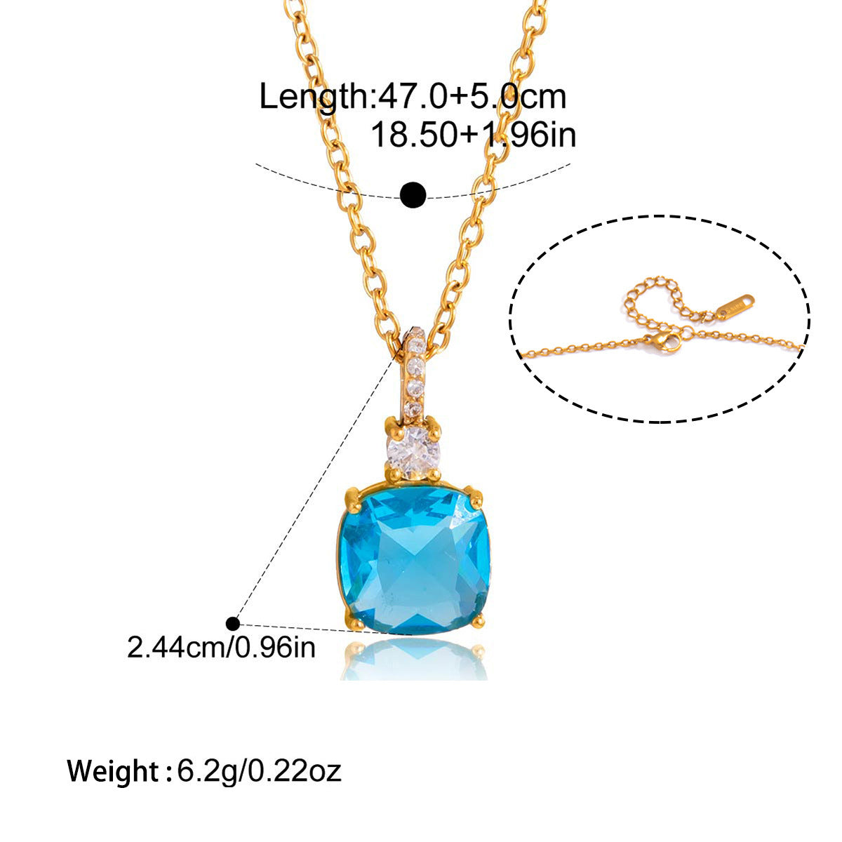 Colorful zirconium titanium steel necklace