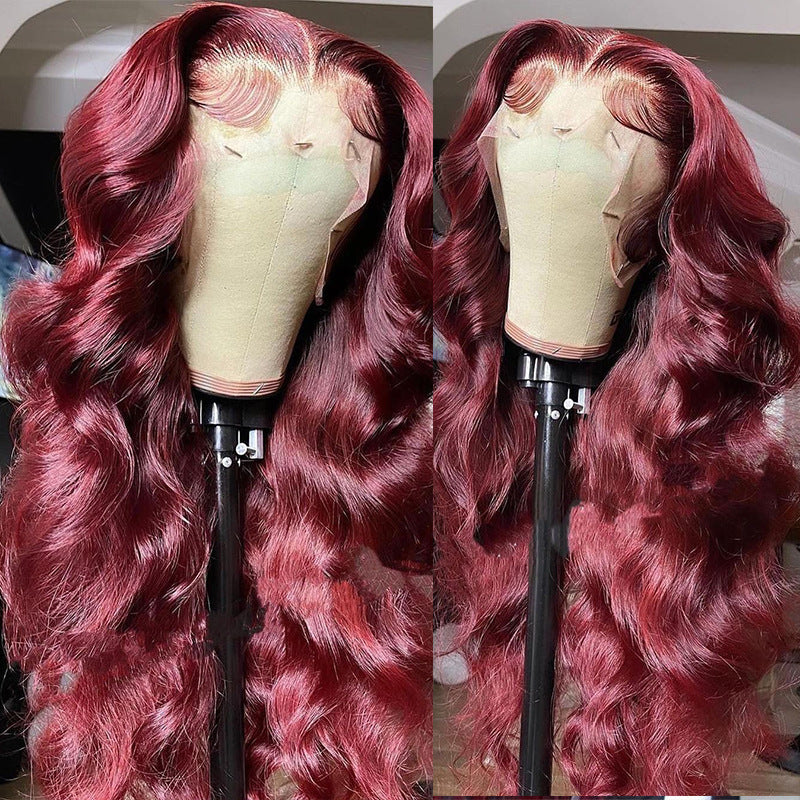Hand-Crocheted Lace Front Deep Wave Synthetic Wig