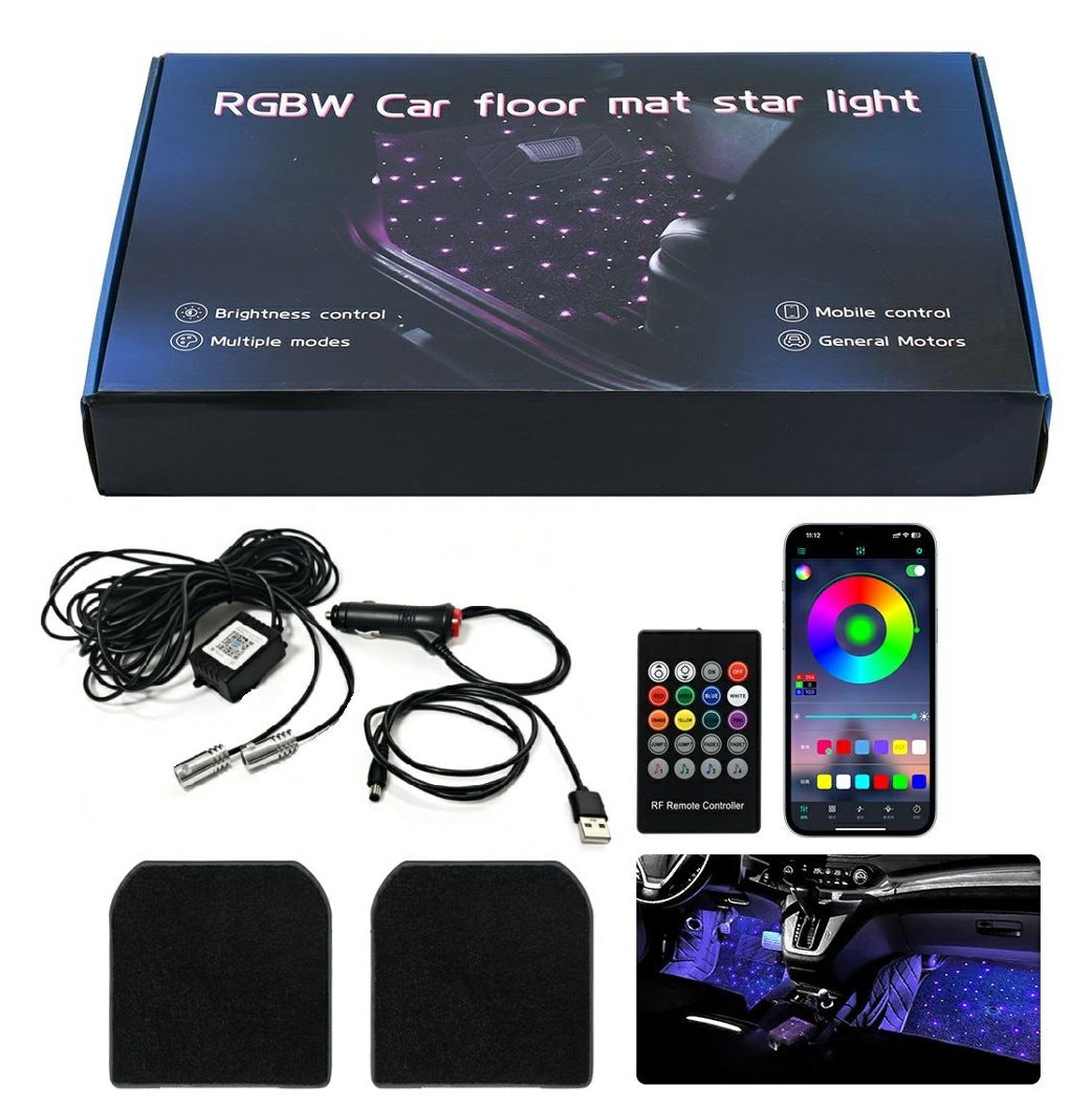 Car Luminous Floor Mats with Music Rhythm Lighting