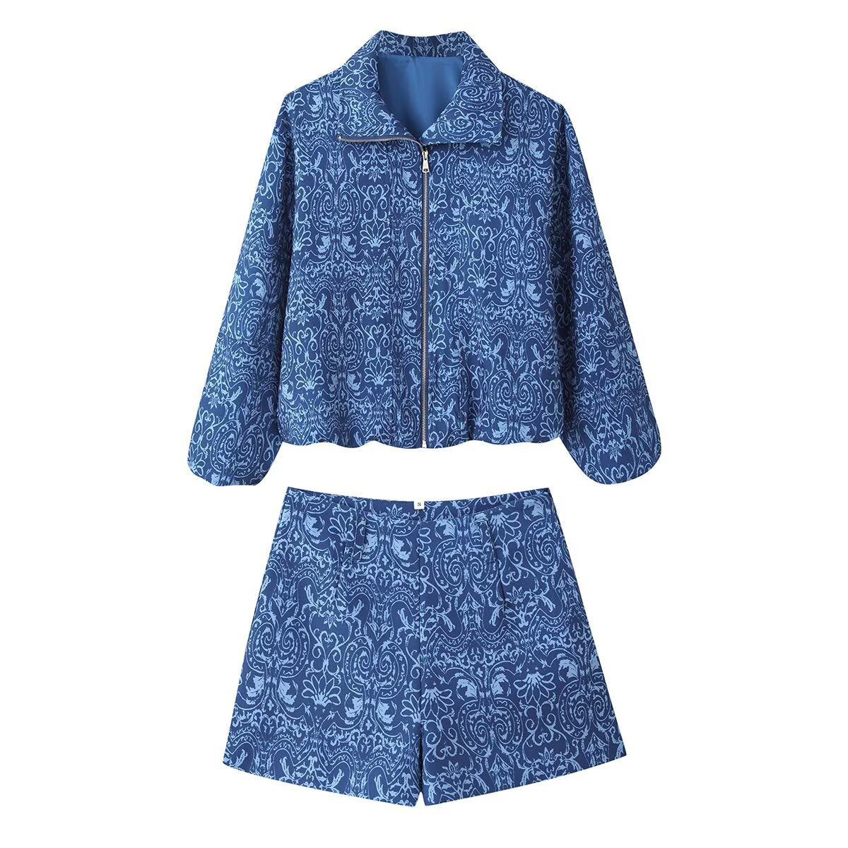 Polo-style jacket with stand-up collar and zipper closure