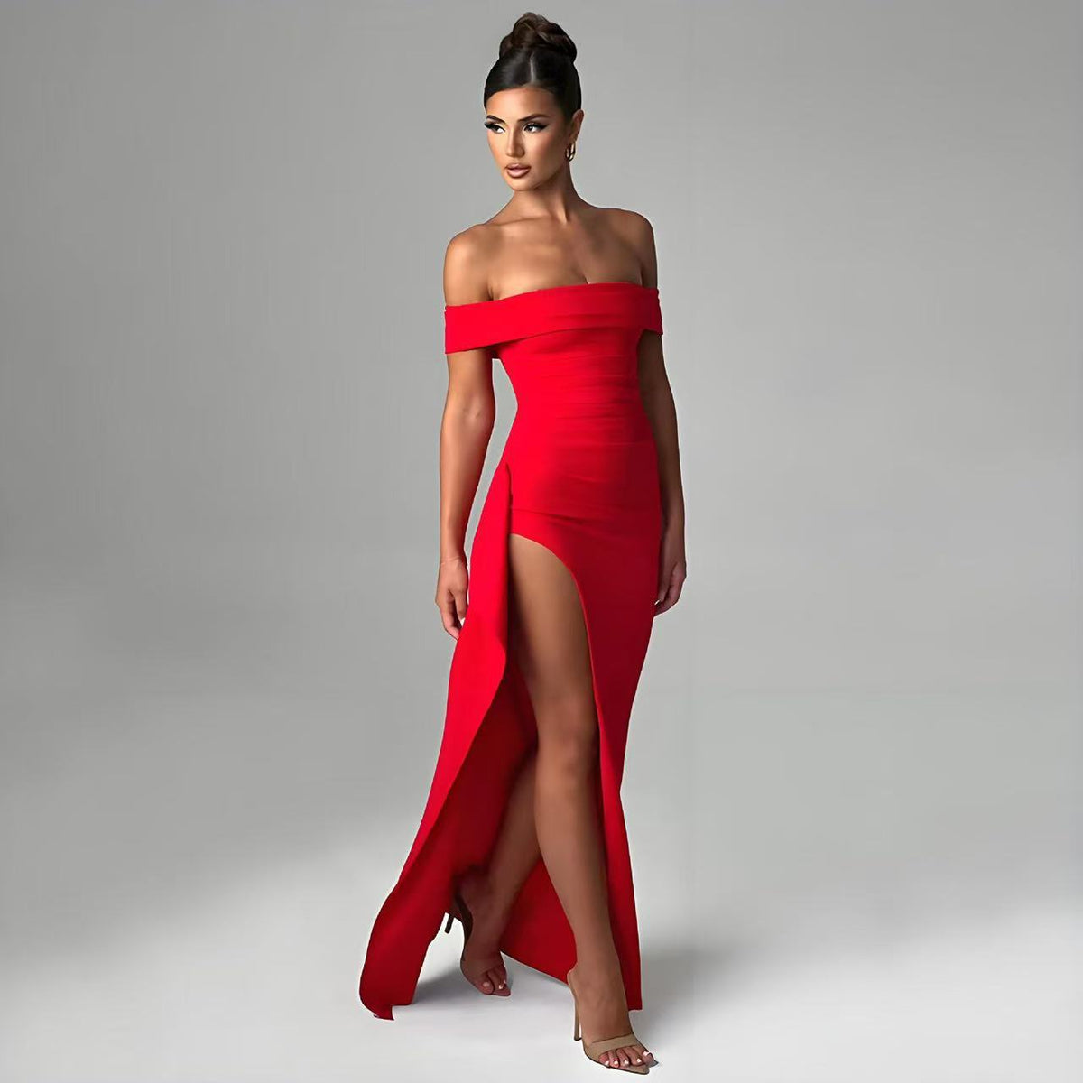 Sexy off-shoulder elegant party dress split dress