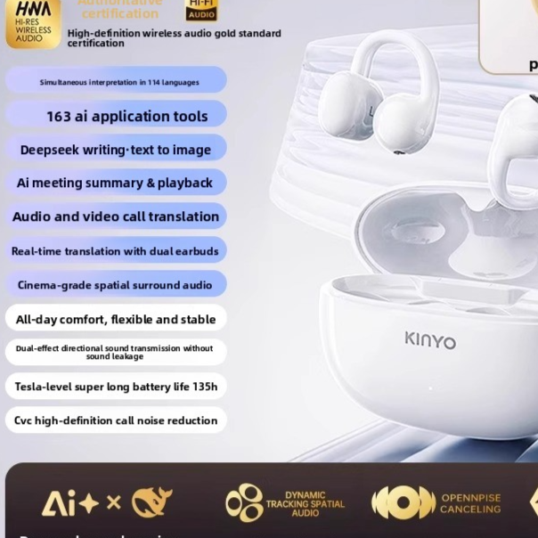 Wireless Sports Ear Clip Headset with Long Battery Life