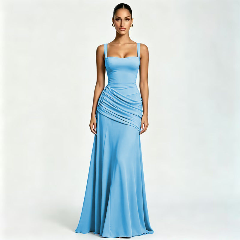 Elegant Square Neck Bodycon Strap Dress