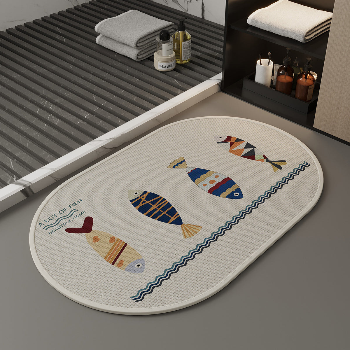 Cute Cartoon Bathroom Mat Absorbent Non-Slip Home Decor