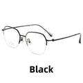 Retro Polygonal Pure Titanium Half-Rim Eyeglass Frame