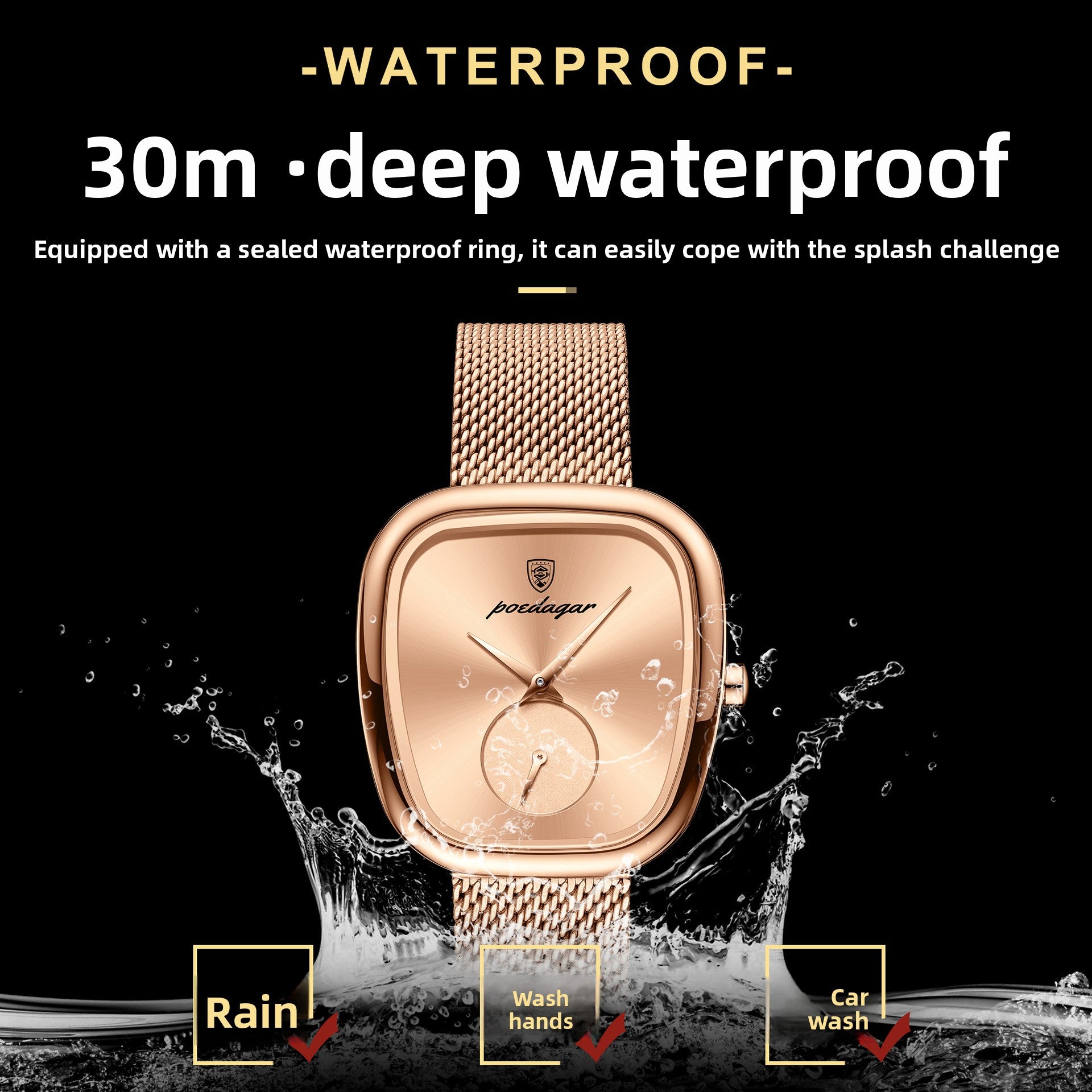 Fashion Quartz Women's Watch with Stainless Steel Mesh Strap