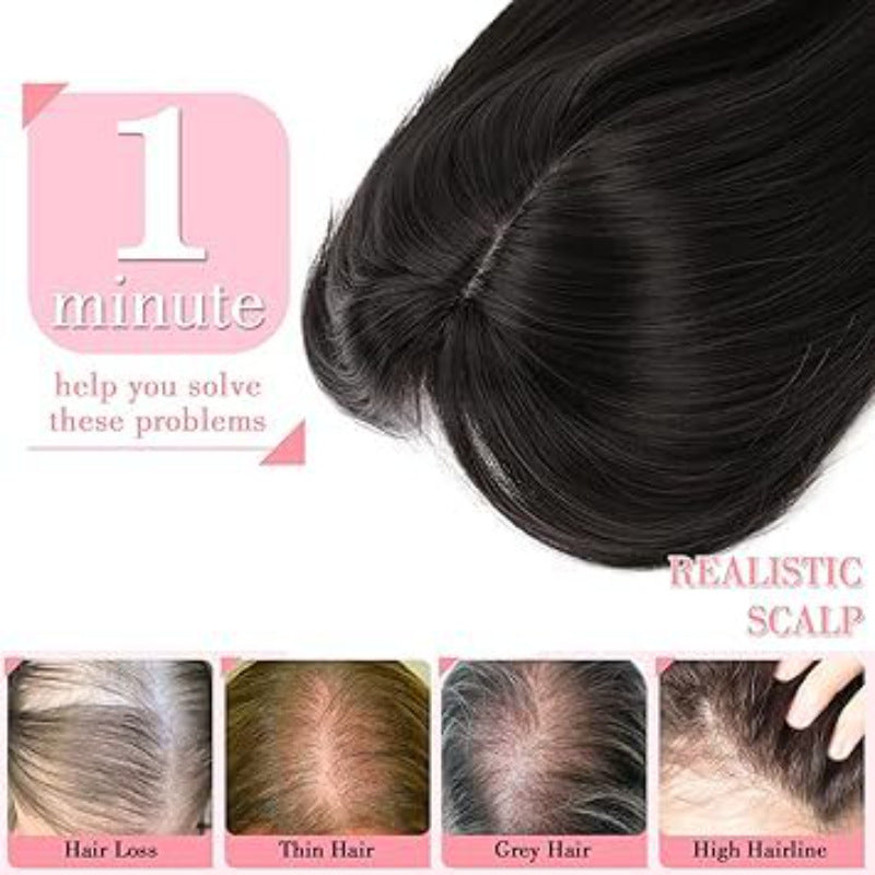 Hollow Mesh Lace Figure-Eight Bangs Water Wave Hairpiece Natural Seamless Multi-Color