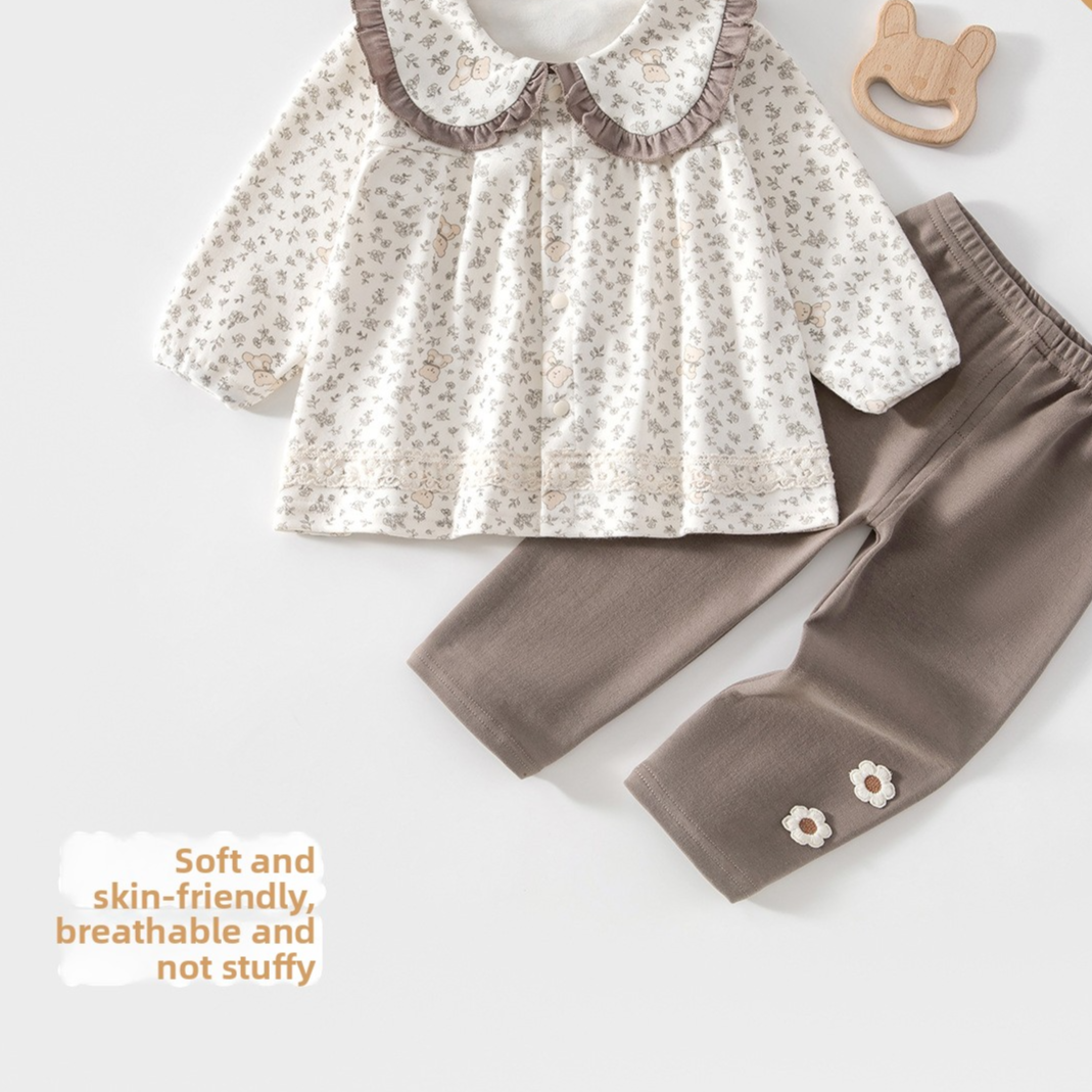 Girls Floral Two-Piece Outfit