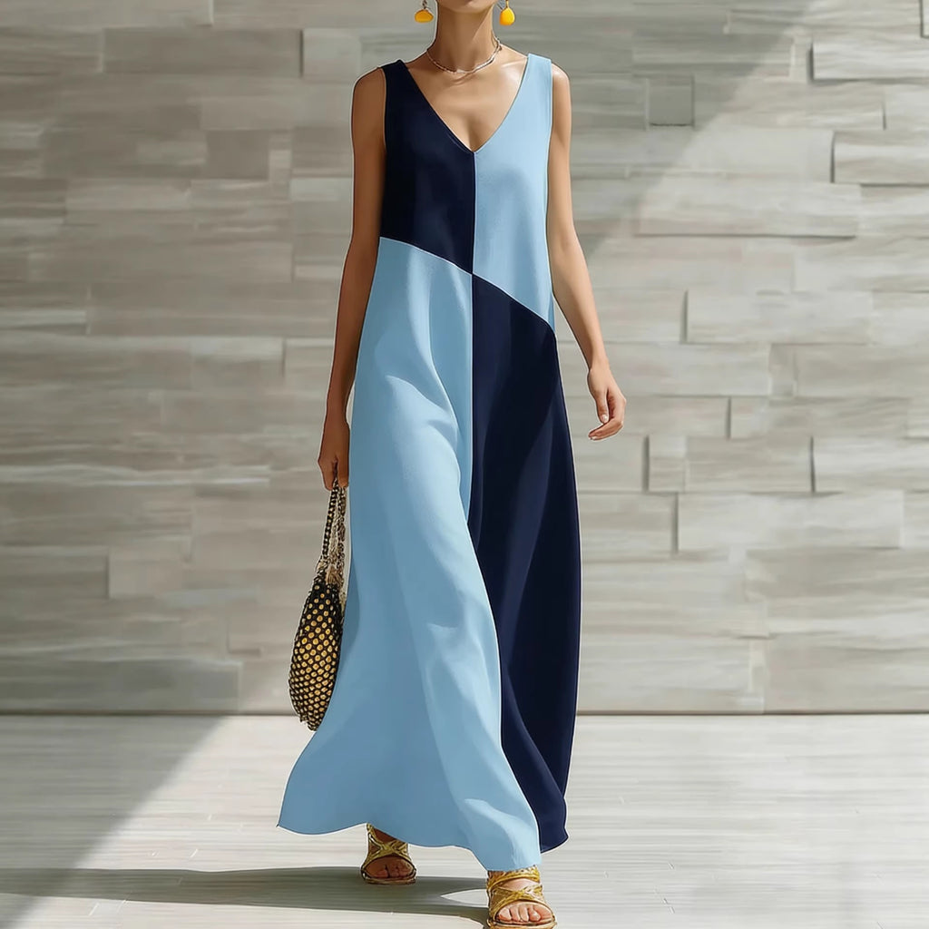 Womens V-Neck A-Line Dress