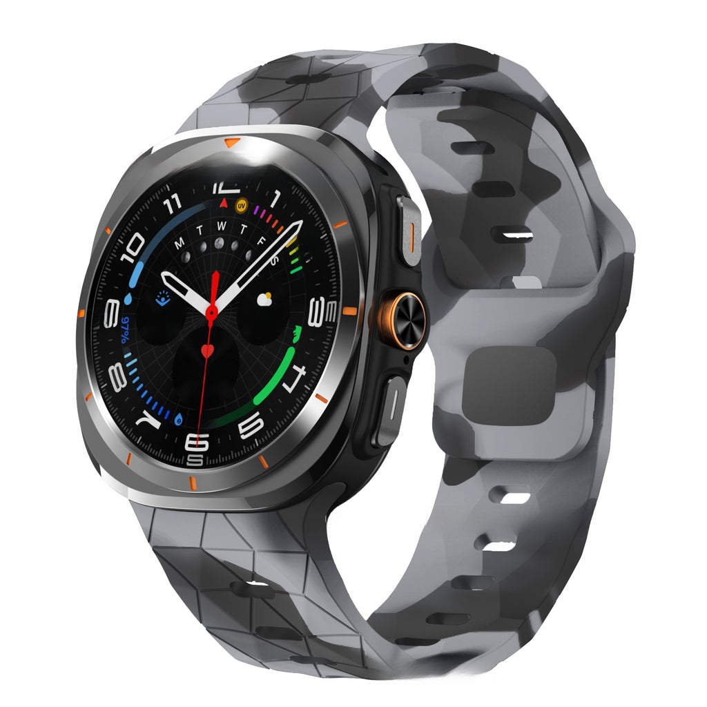 Football Pattern Reverse Buckle Silicone Strap for Samsung Watch