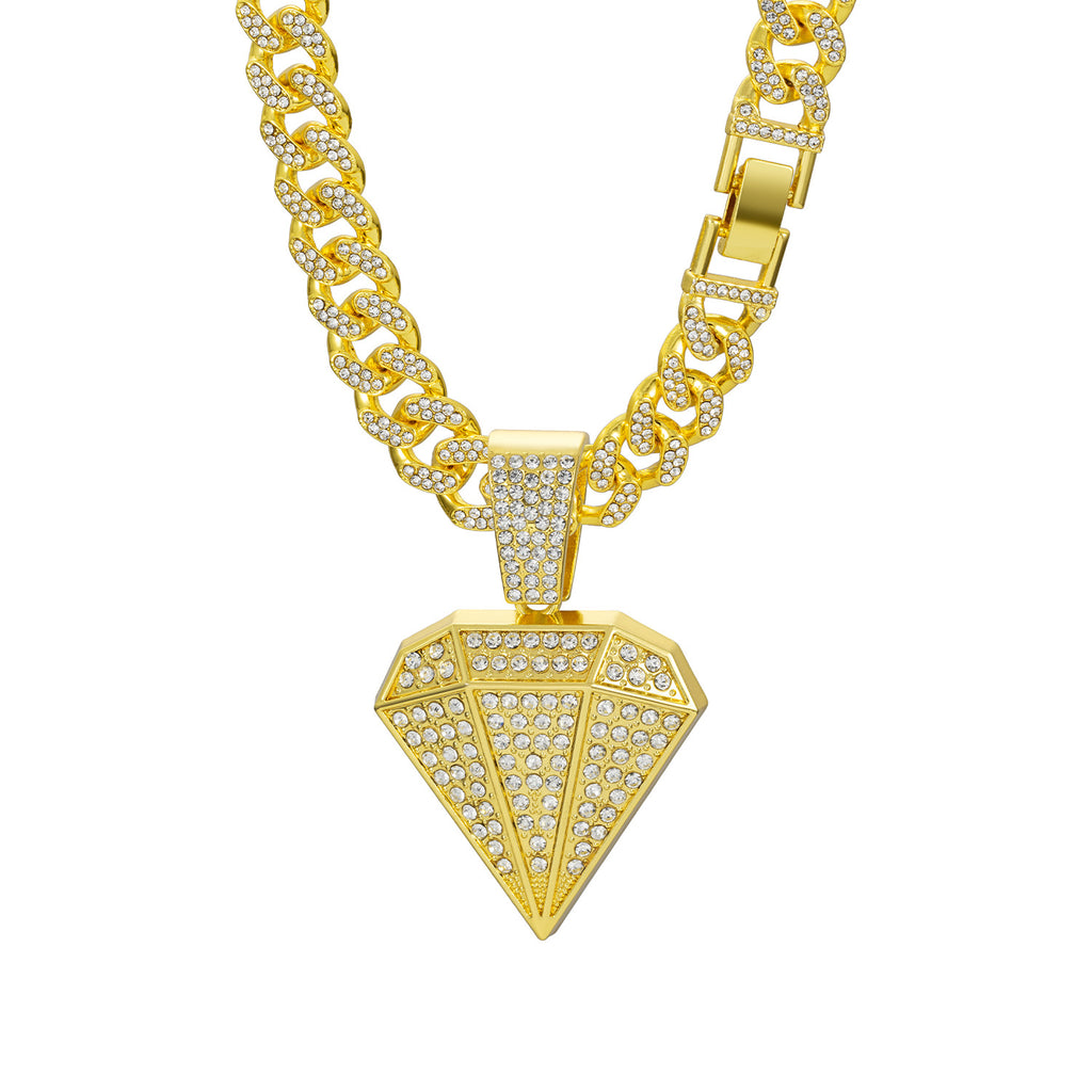 Double Layer Diamond Pendant Necklace