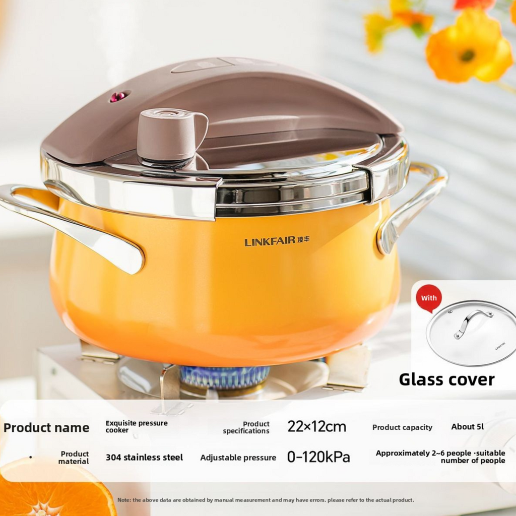 Pressure cooker, small and compact, made of 304 stainless steel, suitable for household use