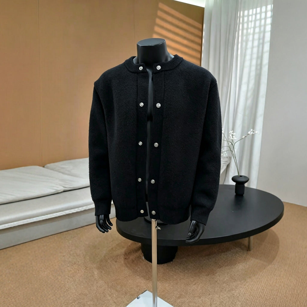 Men's thick unbuttoned knitted cardigan