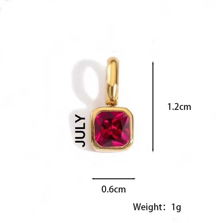 Customizable Birthstone Zircon Pendant Necklace
