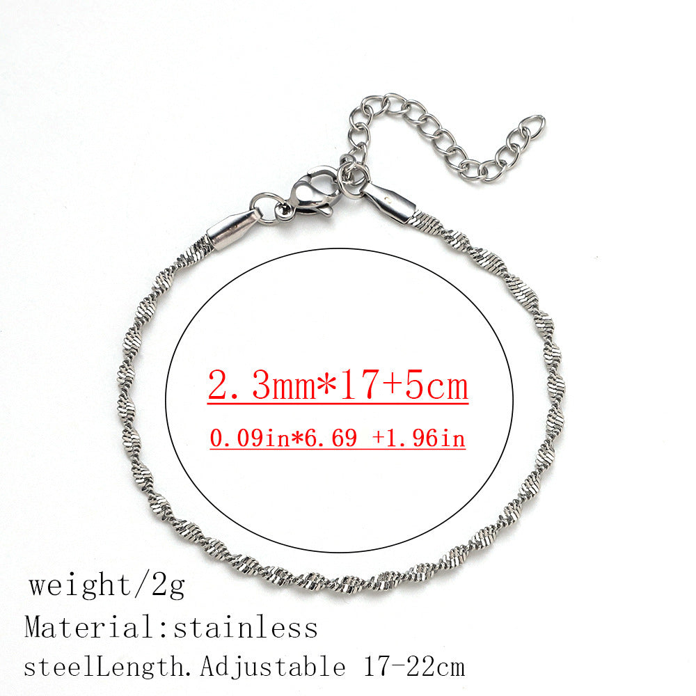 316L Titanium Steel Bracelet Waterproof Hypoallergenic Gold Plated Chain Jewelry for Men Women Unisex Fashion Accessories