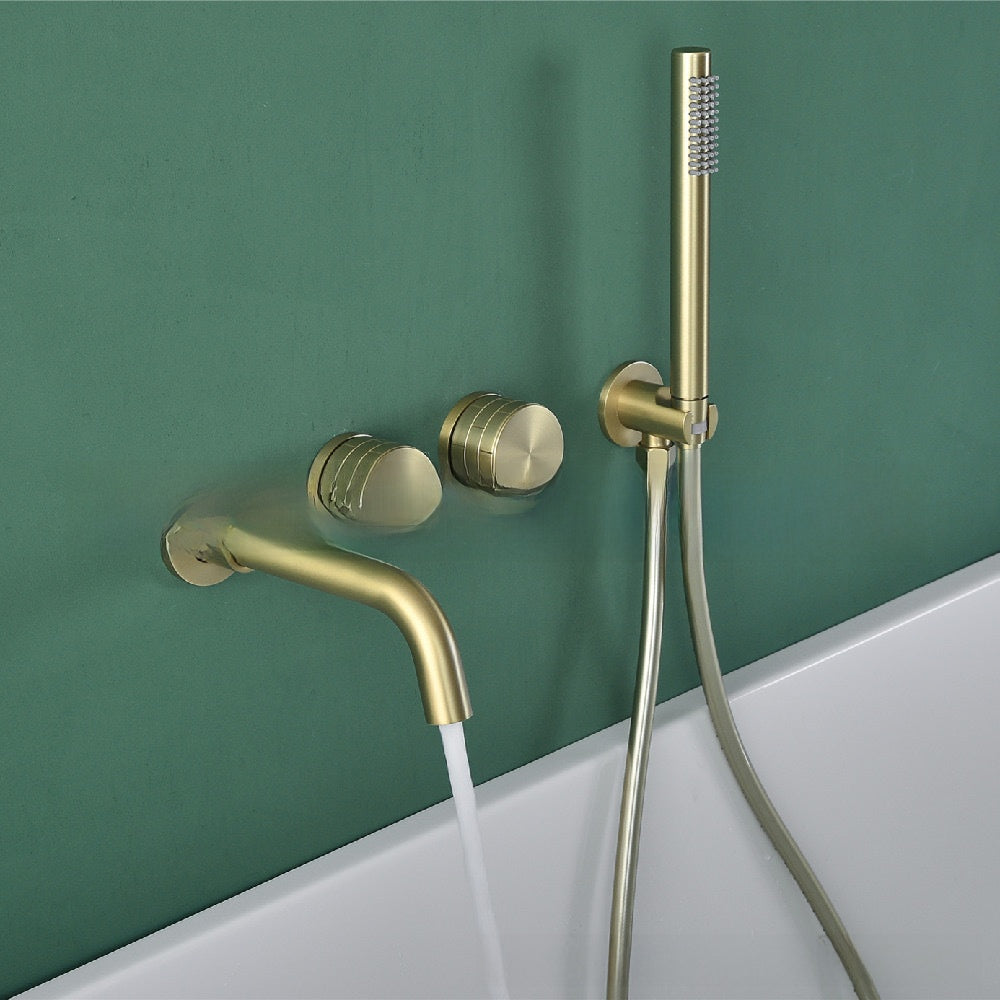 Bathtub concealed faucet hot and cold mixing valve into the wall