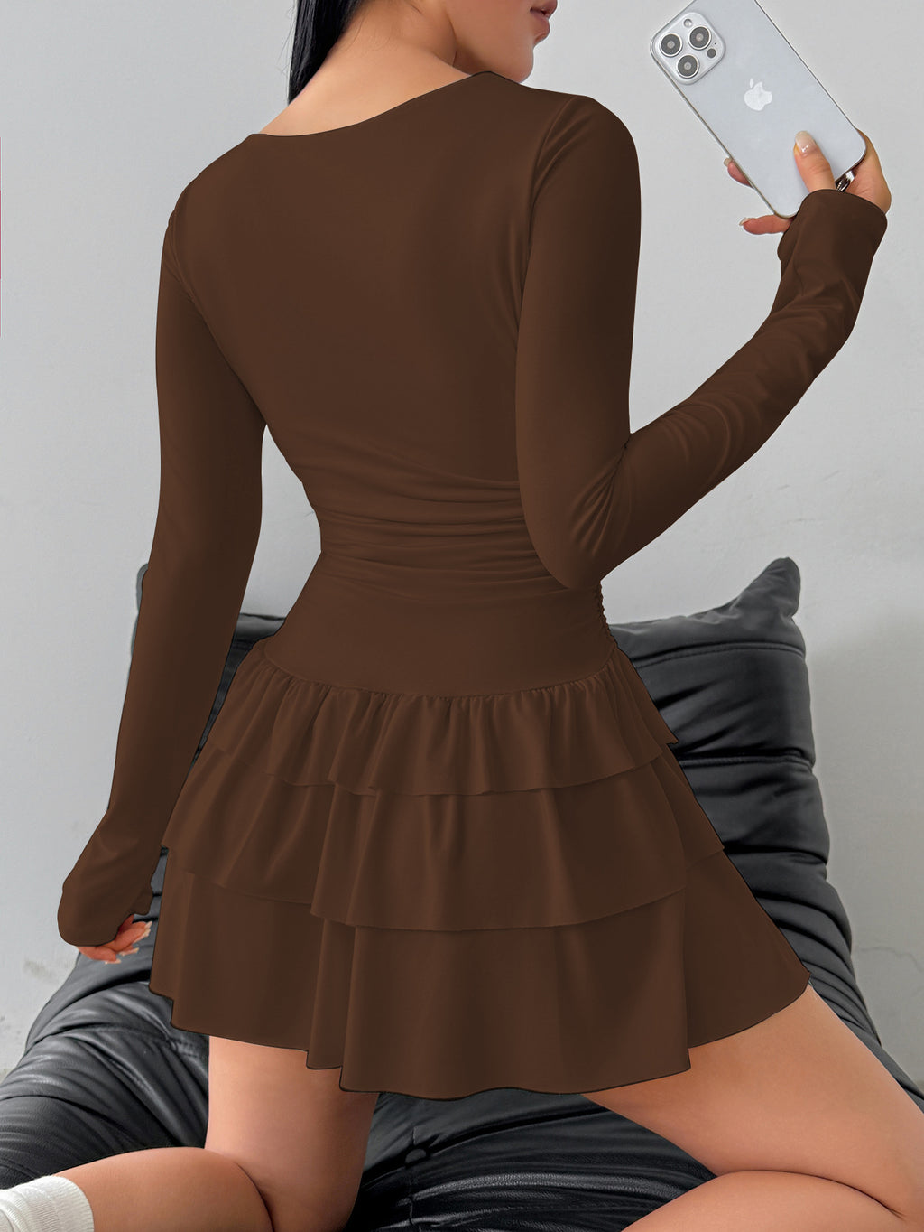 Womens Slimming Long Sleeve Dress