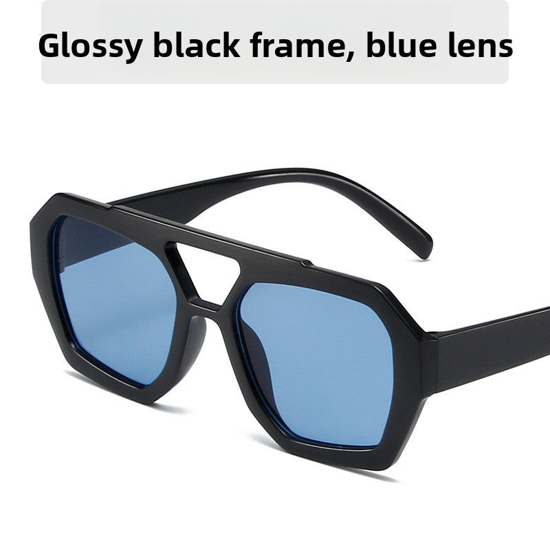 Women Irregular Double Beam Sunglasses