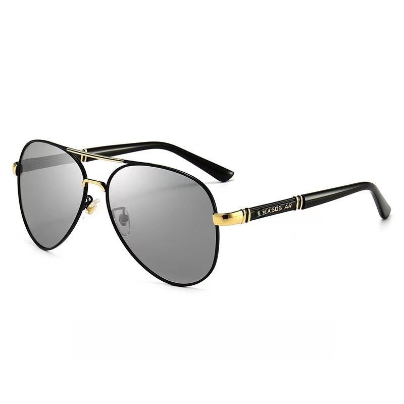 Metal Resin Polarized Photochromic Sunglasses for Men