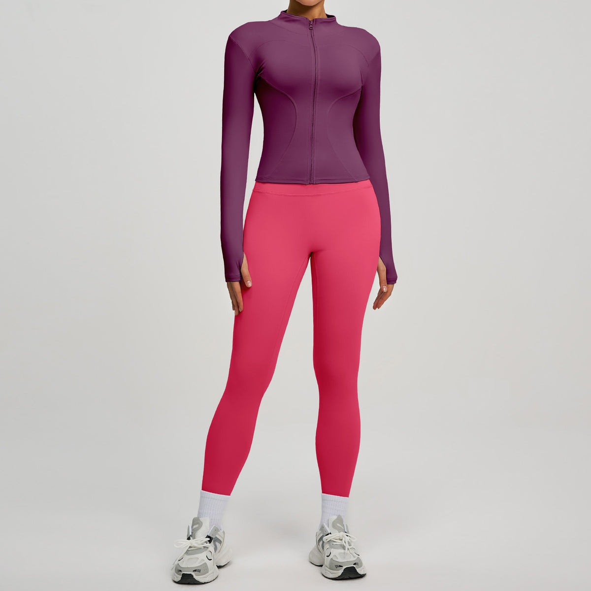 Lady's high-waisted yoga workout outfit