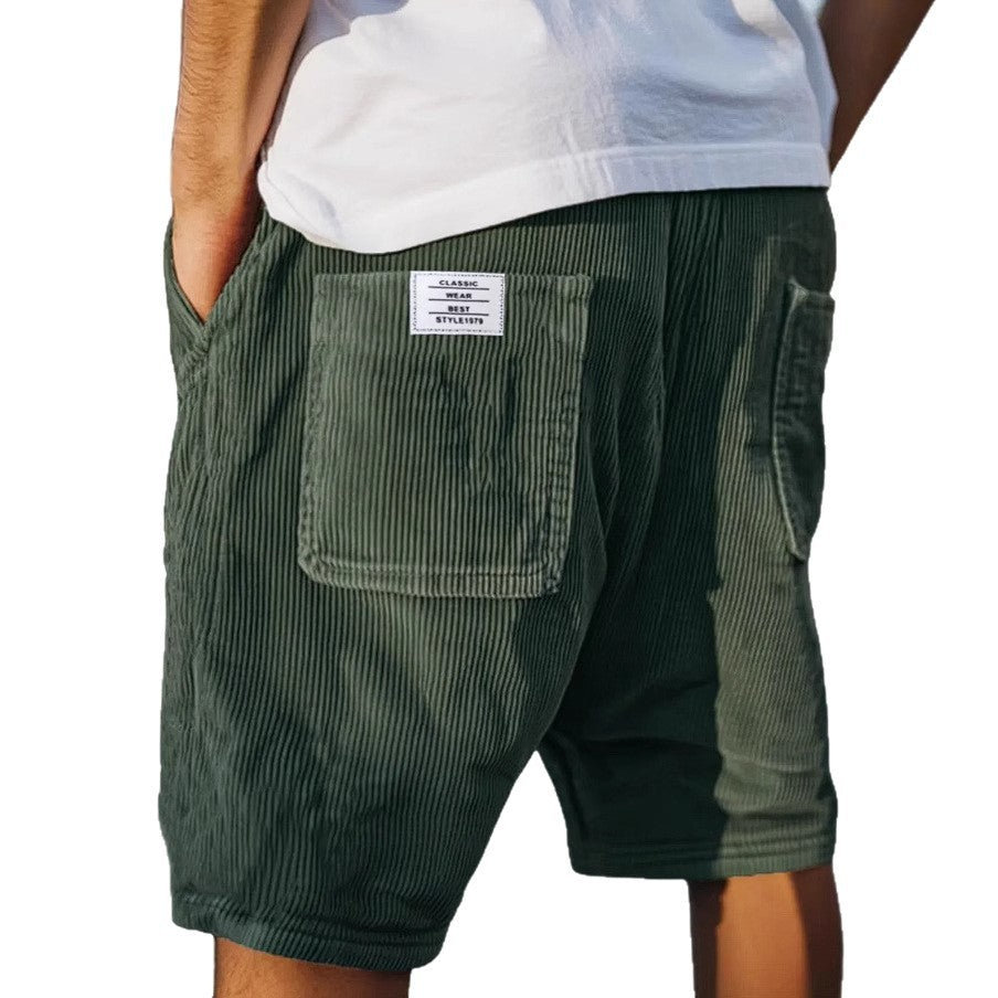 New Style Cross-Border Foreign Trade Men's Fashion American-Style Multi-Pocket Vintage Corduroy Shorts