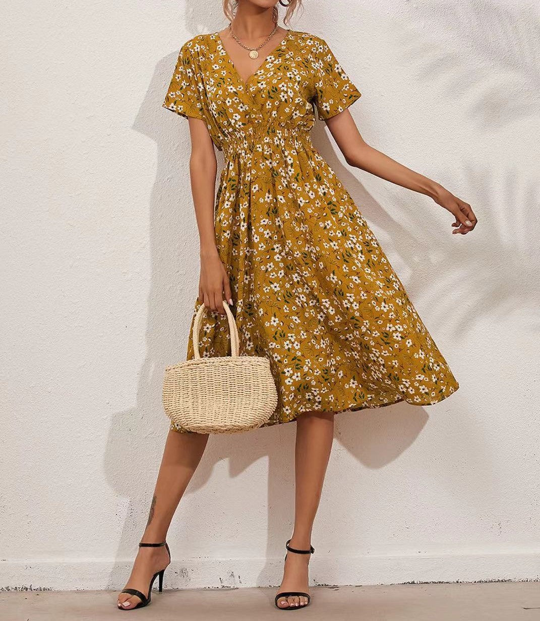 Floral Print A-Line Summer Dress