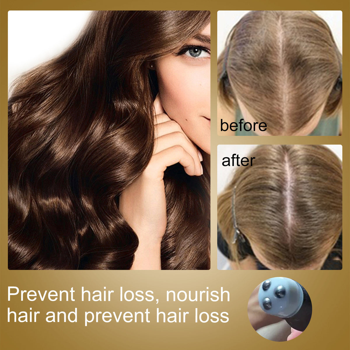 Roll-On Hair Massage Liquid for Scalp Nourishment