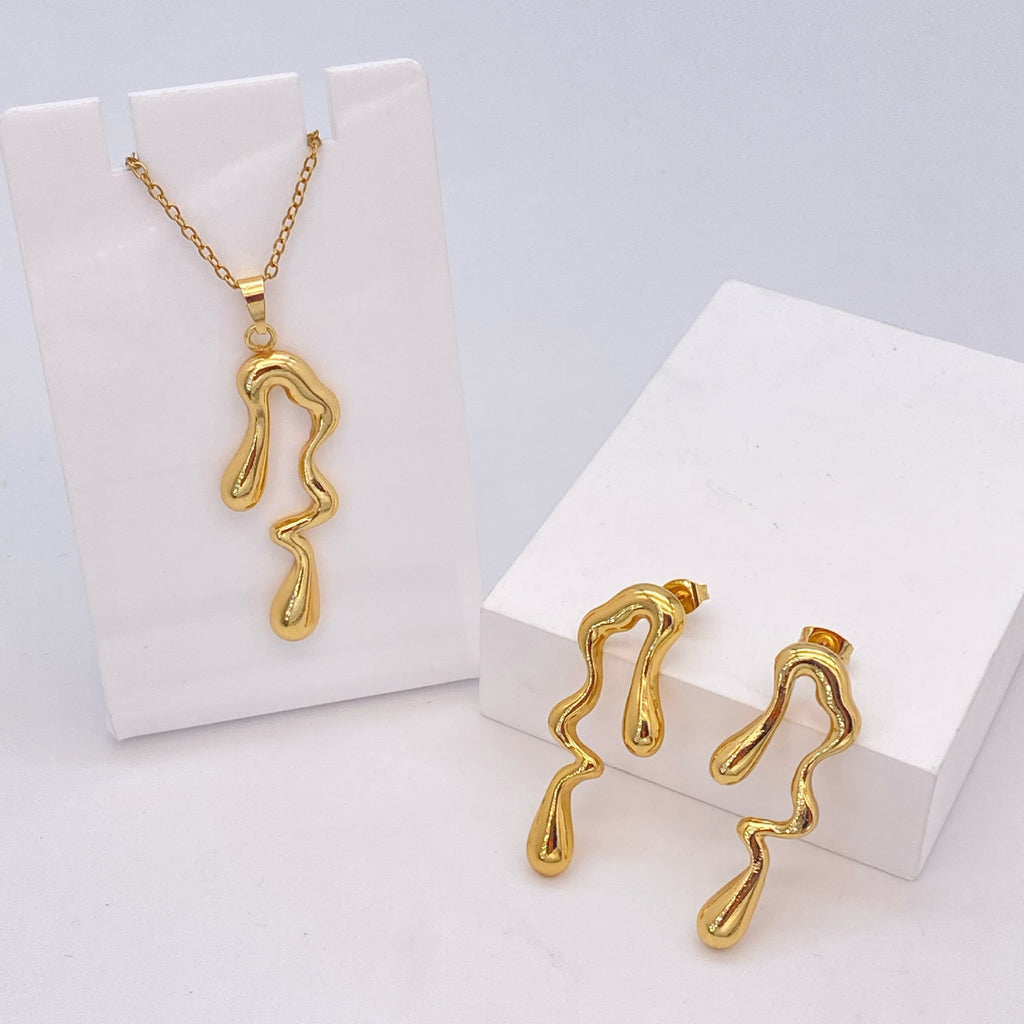 Stainless Steel Earrings and Necklace