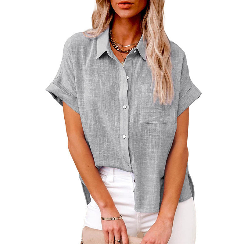 Womens Chiffon Short Sleeve Shirt