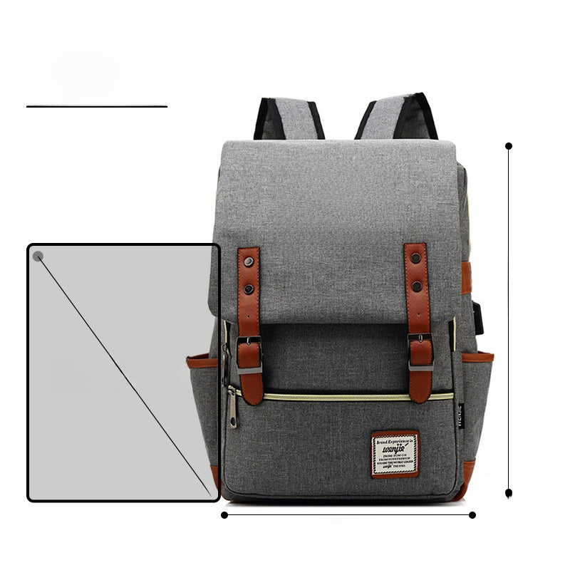 Custom Vintage Nylon Backpack with Laptop Compartment