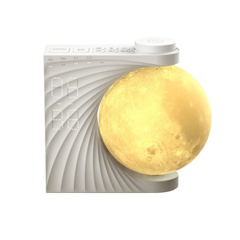 Moon Shape Sunrise Simulation Alarm Clock with White Noise Night Light