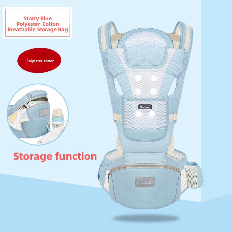 Foldable Baby Carrier with Waist Stool Dual Shoulder Support