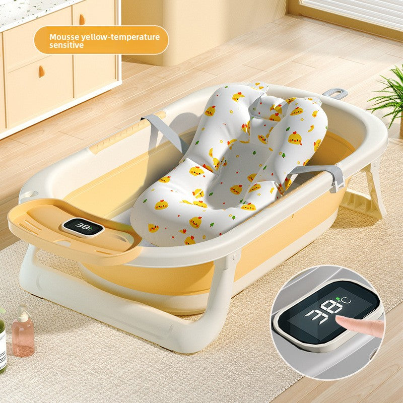 Temperature Sensing Baby Bathtub with Foldable Design