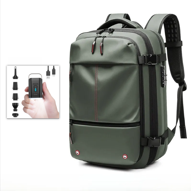 Backpack with air pump