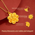 Peony Flower Pendant Necklace