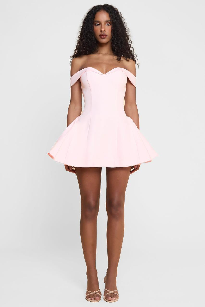 Womens Solid Color Off-Shoulder Slim Dress