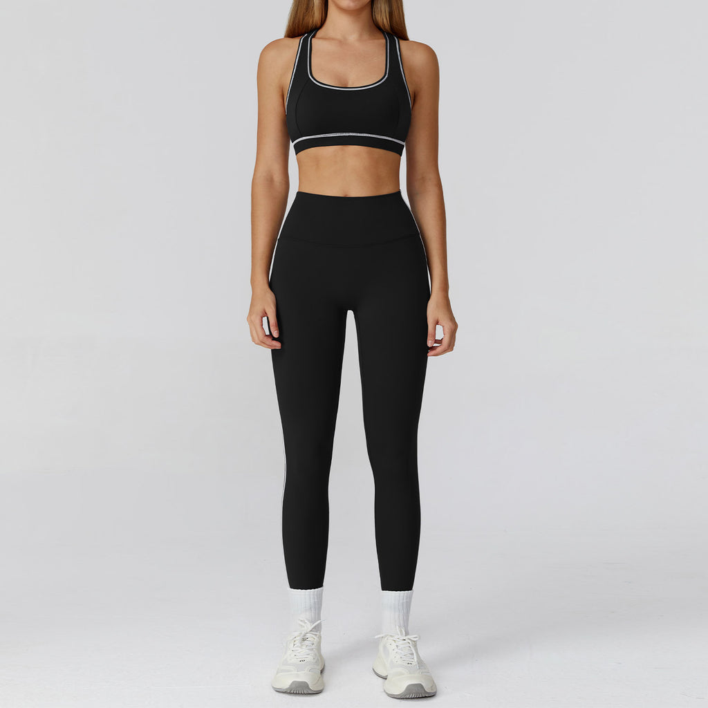Womens Brushed Yoga Suit Set with Zipper