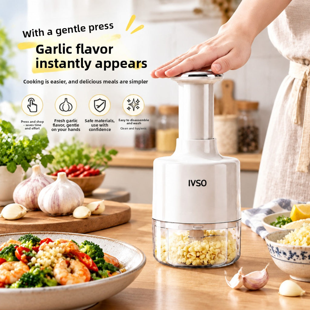 Press-type garlic cutter